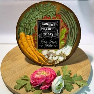 Vintage Ceramic Decorative Grasslands Road “Farmer Market Today” Plate